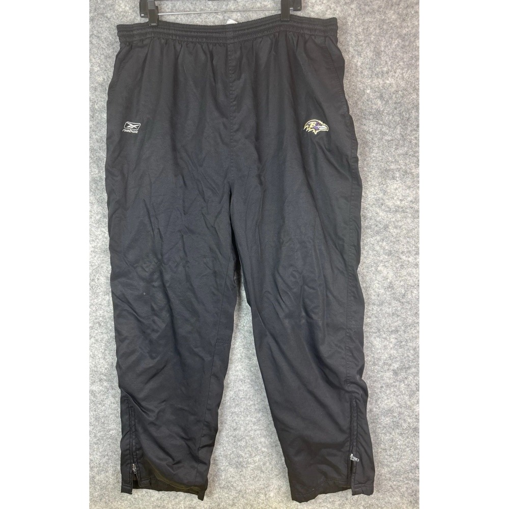 Vintage Baltimore Ravens Pants Mens 2XL Track Windbreaker Nylon Ankle Zip Lined